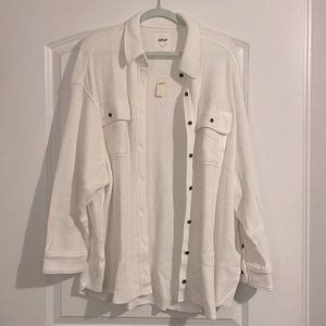 Aerie - Lumberjane Waffle Shirt - White - XXL